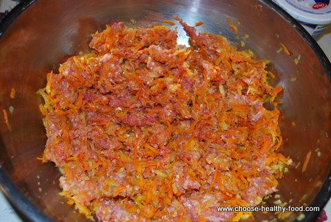 cabbage rolls recipe-grating onions with Borner slicer